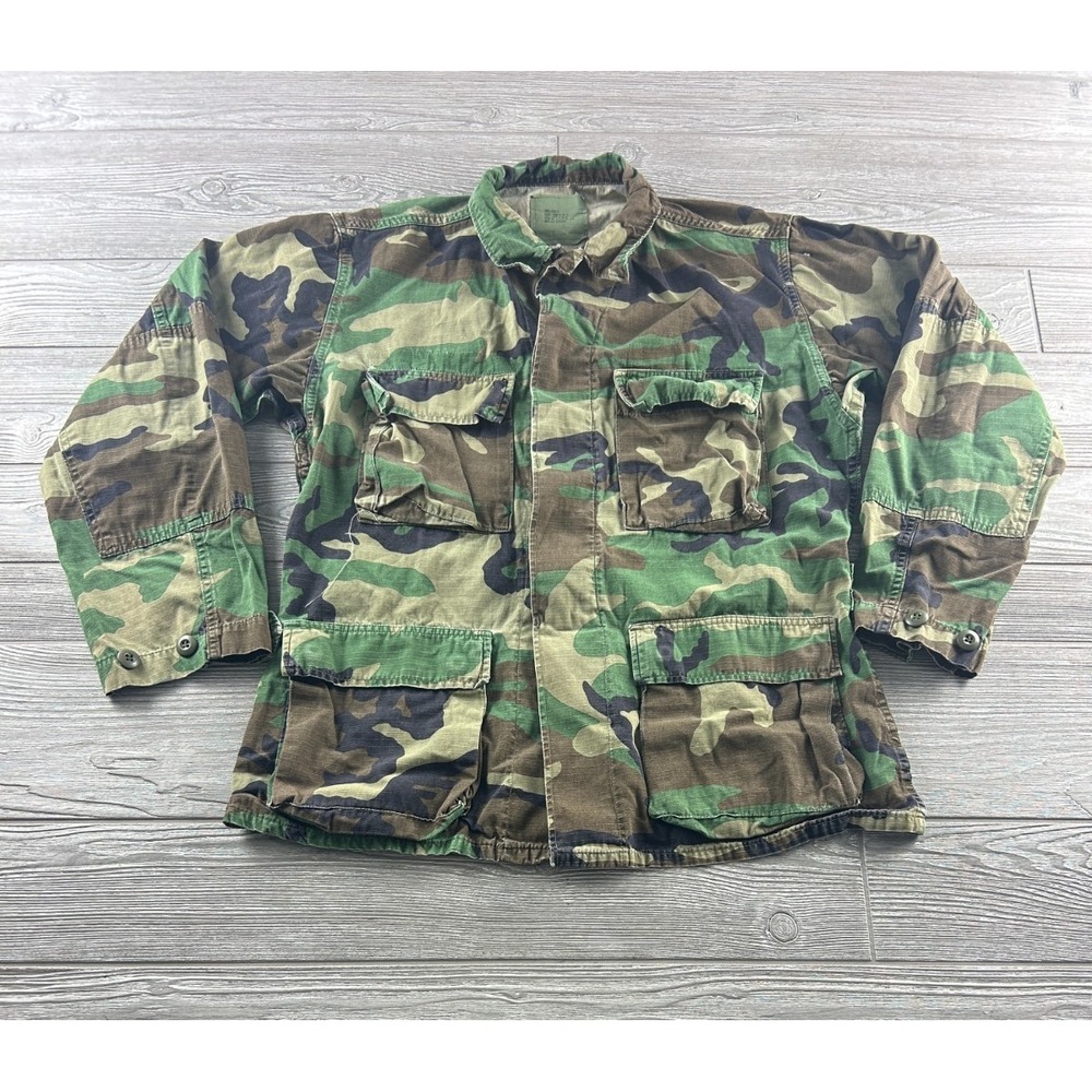 US Marine Corps Shirt Men Small Regular Brown Green Camouflage Long Sleeve